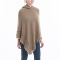 thumbnail image 1 of zttd autumn and winter solid color hedging knitted shawl cloak with hood, 1 of 4