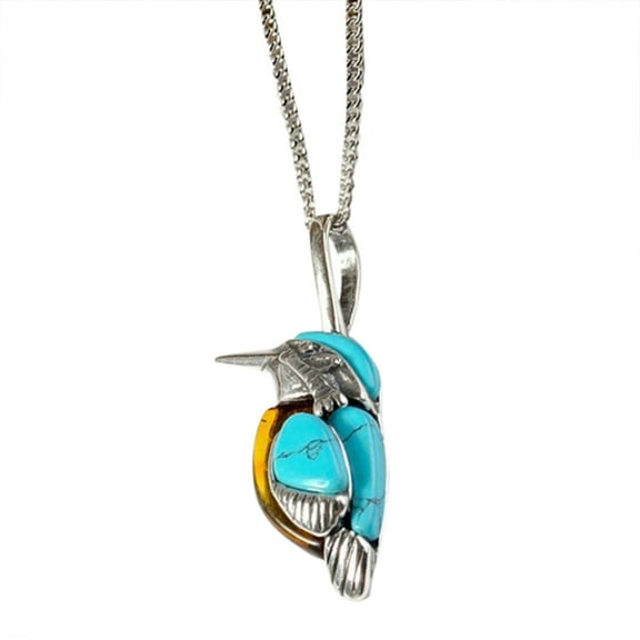 zttd bird style european turquoise vintage necklace and americans silver nature bird necklaces & pendants a