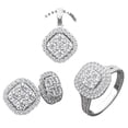 thumbnail image 1 of zttd exquisite rings necklace earrings jewelry set for women diamond zircon chain pendant wedding enagement anniversary birthday valentine gifts for girlfriend wife daughter mom size 6~10, 1 of 9