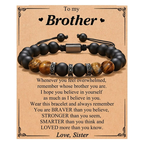 zttd fashion to my brother bracelet colorful natural stone beads card bracelet braided rope handmade stone woven bracelet jewelry gifts for women girls