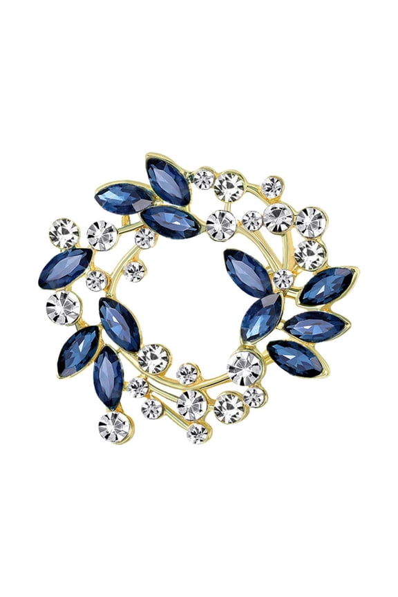 fashion corsage pin leaf brooch brooch rhinestone ladies wreath brooch