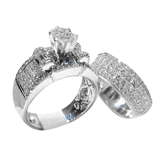 zttd fashion fashion brilliant zircon ring set jewelry women wedding engagement couple matching rings