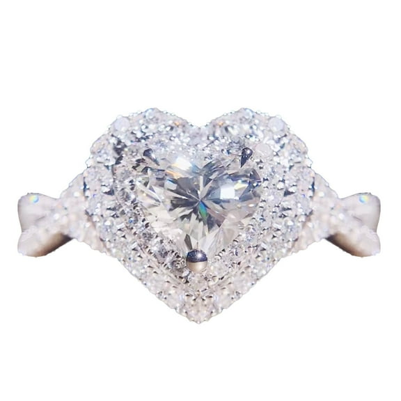 zttd fashion love shape full diamond ring diamond love cross rhinestone ring elegant geometry rhinestone ring full diamond rings for women size 6 10