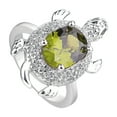 thumbnail image 1 of zttd fashion sterling silver turtle ring green opal ring turtle jewelry longevity gift, 1 of 8