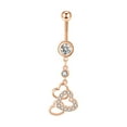 thumbnail image 1 of zttd love belly button rings steel gold belly button rings navel barbell stud body piercing, 1 of 3