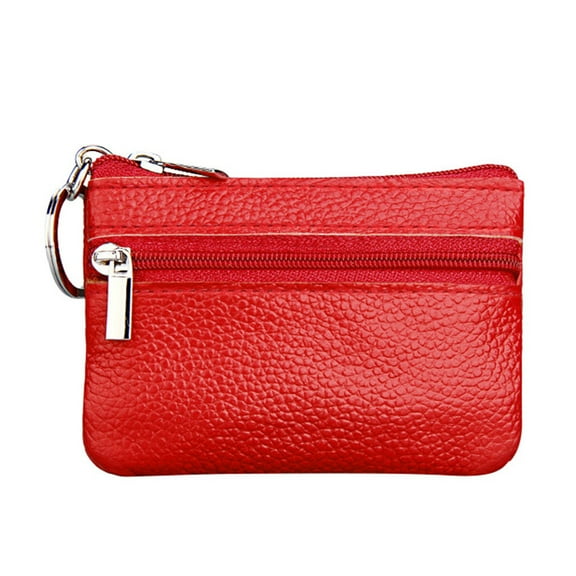 zttd new women's mini coin purse leather zipper pouch with key ring small wallet a