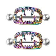 zttd pair nipple shields fangs design body jewelry steel barbell rings body jewelry accessories for women girls