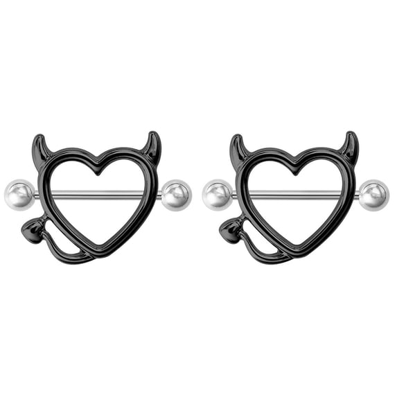 zttd pair nipple shields fangs design body jewelry steel barbell rings body jewelry accessories for women girls