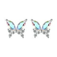 thumbnail image 1 of zttd s925 sterling silver colorful zircon butterfly earrings colorful flash exquisite earrings, 1 of 9