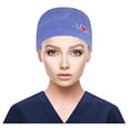 thumbnail image 1 of zttd scrub cap with buttons bouffant print hat with sweatband for womens and mens a, 1 of 4