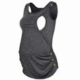 thumbnail image 1 of zttd summer maternity tank top for breastfeeding moms sleeveless solid color round neck button suitable for summer blouse, 1 of 5