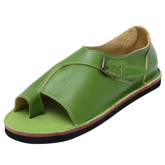 zttd summer women's sandals retro buckle-strap sandals flat bottom roman ladies shoes women's slipper a