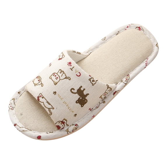 zttd women and men house slippers non slip cotton linen indoor and outdoor home slipper sandals open toe bedroom breathable shoes women's slipper a