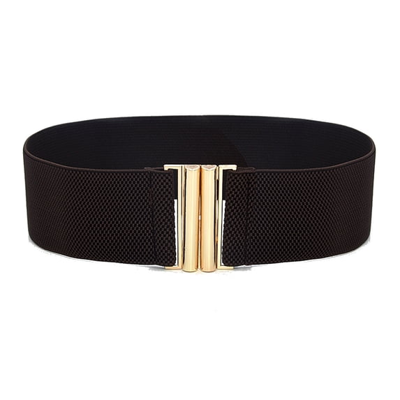 zttd women elastic waist belt metal buckle waistband solid color wide belt female apparel accessories a