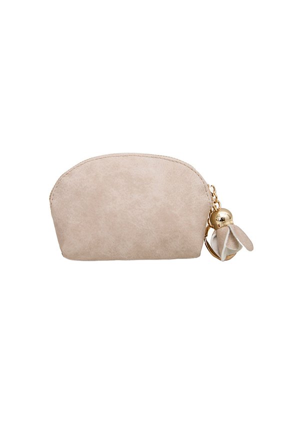 women leather small mini wallet holder zip coin purse clutch handbag a