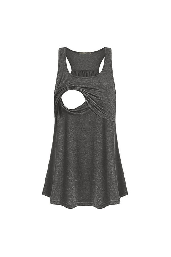 women maternity loose comfy pull-up nursing tank tops vest breastfeeding shirt blouse