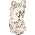 thumbnail image 1 of zttd women maternity summer sleeveless flower printed ruched side tank tops pregnancy basic tee shirt vest blouse, 1 of 4