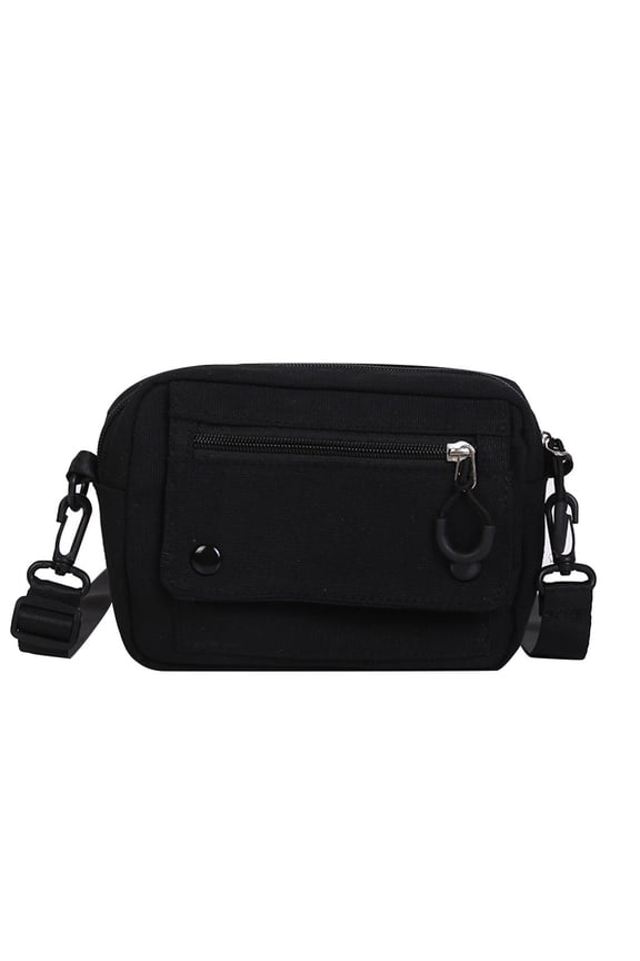 women pure color casual tote outdoor bag canvas handbag zipper shoulder bag a