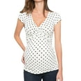 thumbnail image 1 of zttd women's comfy short sleeve nursing dot print top for breastfeeding blouse, 1 of 9