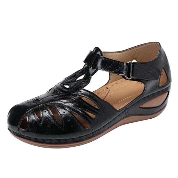 zttd women's fashion casual round toe hollow out wedges sandals shoes women's slipper a