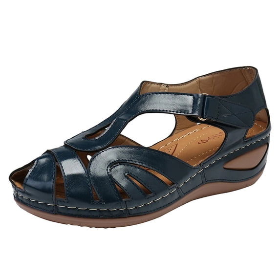 zttd women's fashion casual round toe hollow out wedges sandals shoes women's slipper a