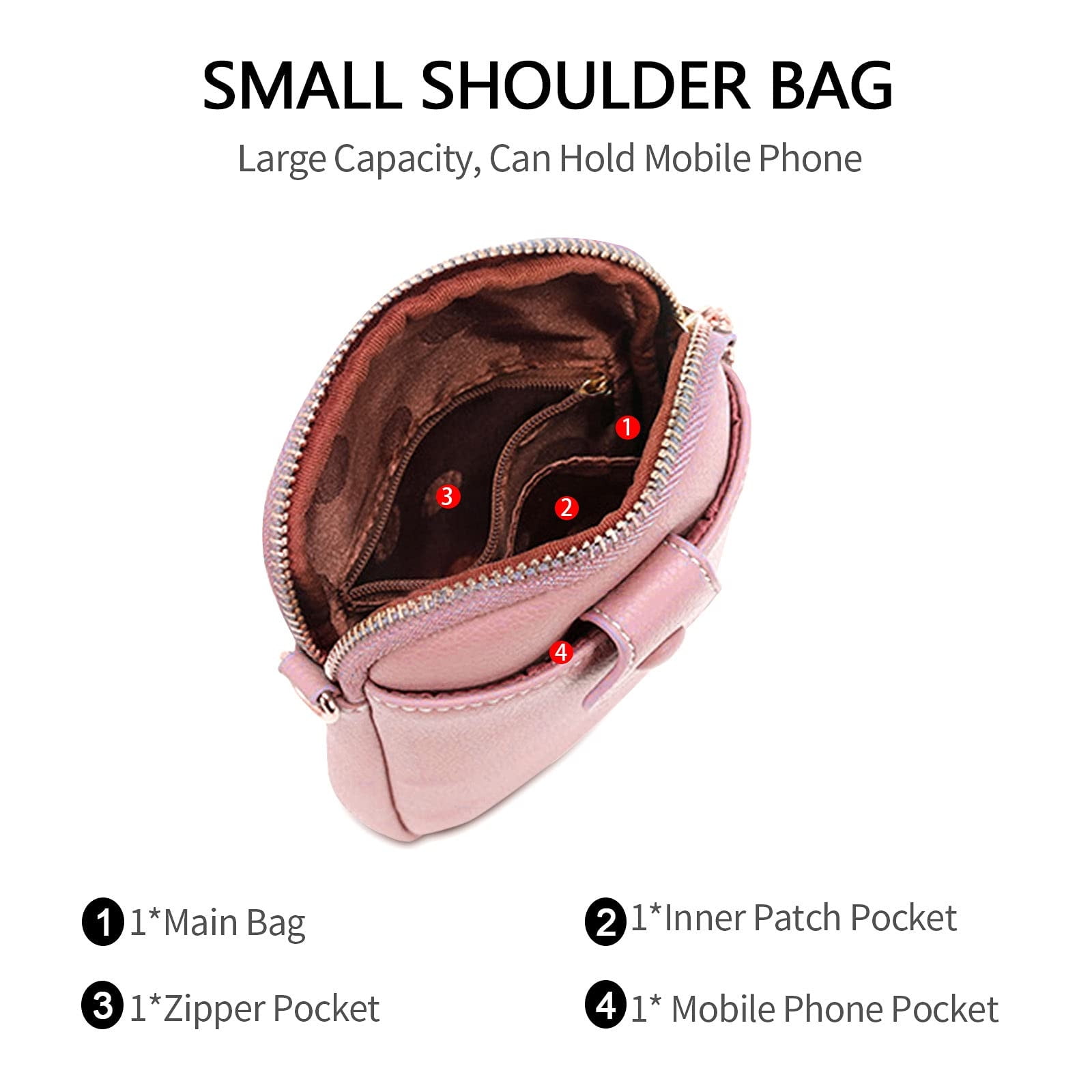 zttd women's fashion crossbody bag change mobile phone pouch bag