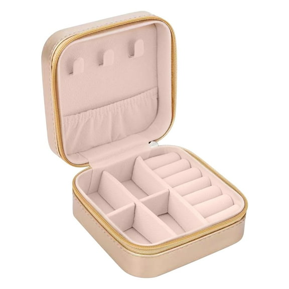 zttd women's travel durable pu leather storage box earrings necklace ring jewelry box accessories organizer holder display case gift