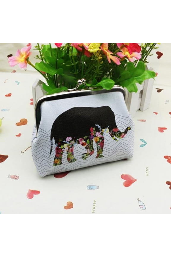 womens elephant wallet card holder coin purse clutch handbag a