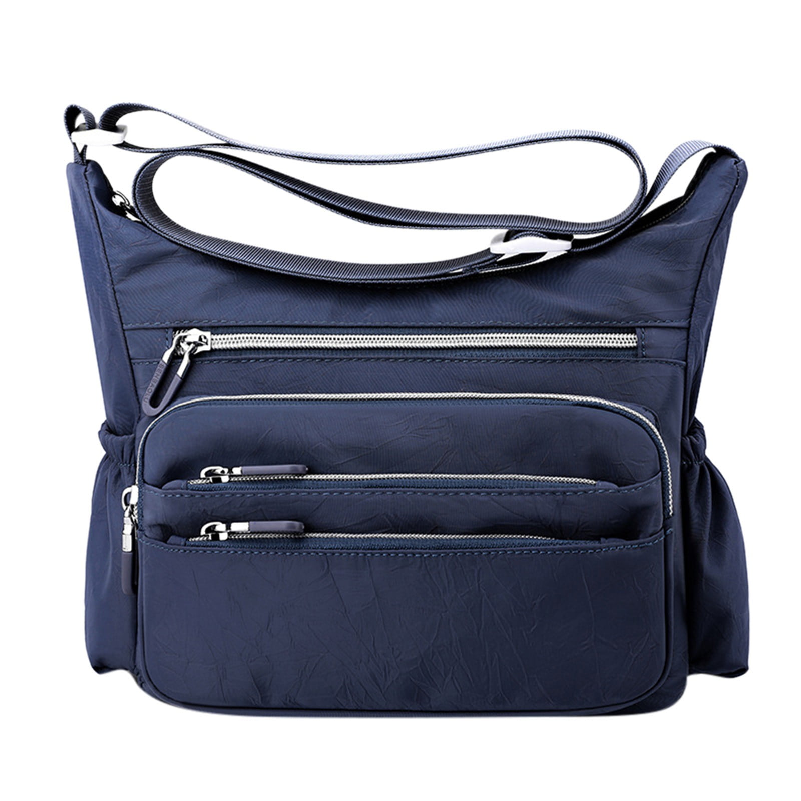 Solid Multi-layer Pocket Casual Crossbody Bag