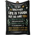 thumbnail image 1 of zuhoeo Fathers Day Blanket Gifts for Brother, Brother Gifts from Sister, Brothers Birthday Gift Idea, Graduation Gift for Bro, to My Bro Soft Throw Blanket, 60"x50", 1 of 6
