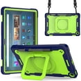 thumbnail image 1 of zukof Case for Amazon Fire Max 11" Tablet, Kids friendly Dual Layer Heavy Duty Hybrid Rugged Shockproof Protective Cover Case with Kickstand and strap for 2023 Fire Max (Navy Blue/Green), 1 of 5