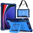 thumbnail image 1 of zukof Case for Samsung Galaxy Tab S10 FE/S9 FE 5G (10.9 inch), Rugged Armor Heavy Duty Hybrid Cover with Adjustable Stand and Handle (Blue/Light Blue), 1 of 5