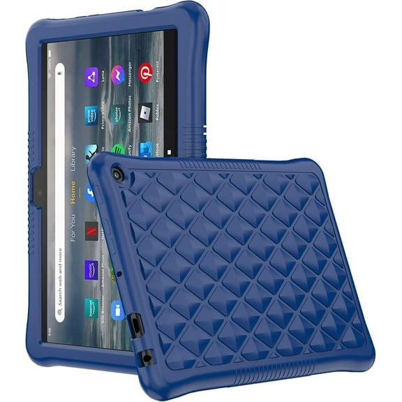 zukof Case for Amazon Fire HD 8 Tablet (12th Generation, 2024/2022 Release) - Lightweight Slim Flexible Soft Silicone Case Friendly Cover (Navy Blue)