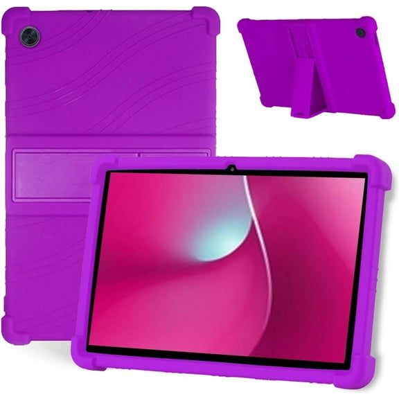 zukof Case for T-Mobile REVVL Tab 2 10.1 Inch Android Tablet - Lightweight Slim Flexible Soft Silicone Stand Case Friendly Cover (Purple)
