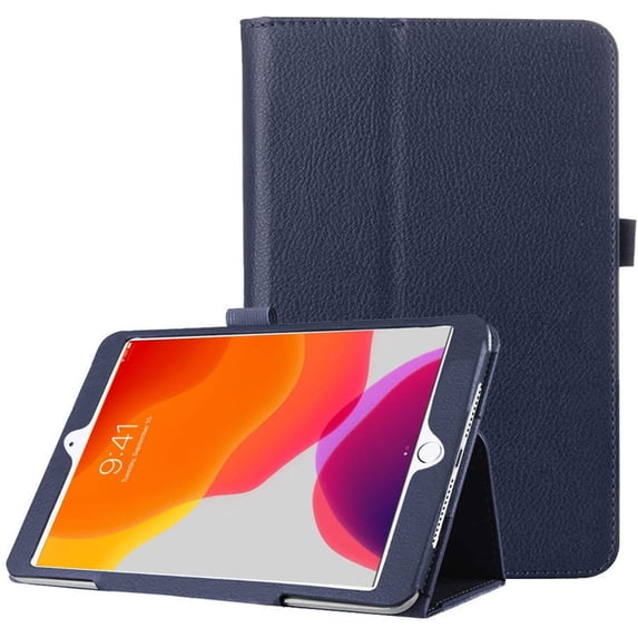zukof Folio Case for iPad 10.2 inch 9th/8th/7th Generation 2021/2020/2019 - Slim PU Leather Protective Case Cover + 1 Random Color Stylus (Navy Blue)
