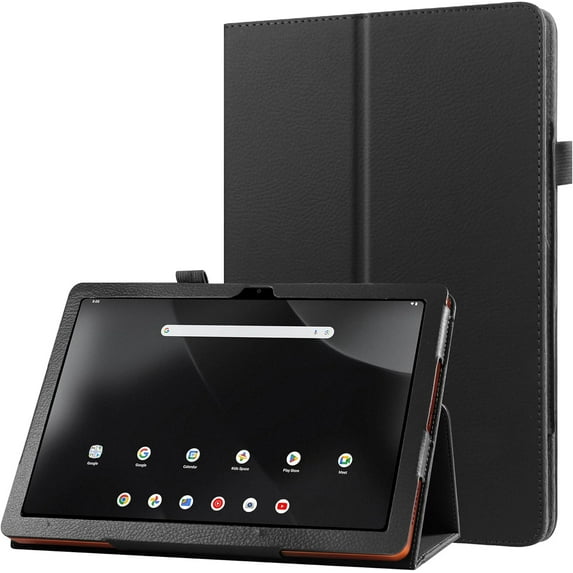 zukof Folio Stand Case for Onn 11 Inch Pro Tablet (2024 Model) - Lightweight Folding Slim PU Leather Protective Cover (Black)