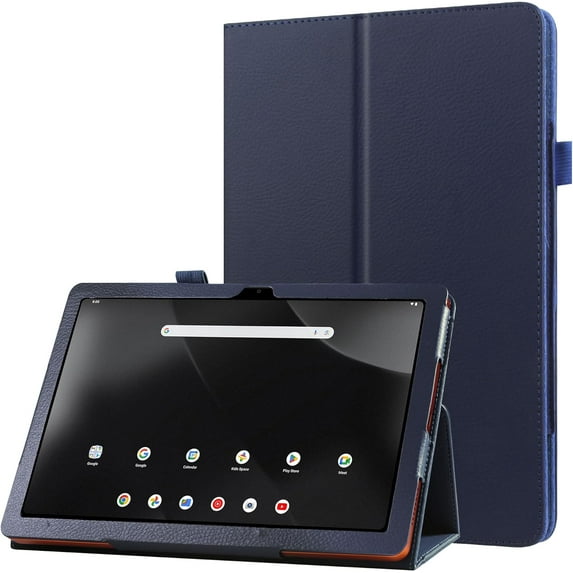 zukof Folio Stand Case for Onn 12.1 Inch Pro Tablet (2024 Model) - Lightweight Folding Slim PU Leather Protective Cover (Navy Blue)