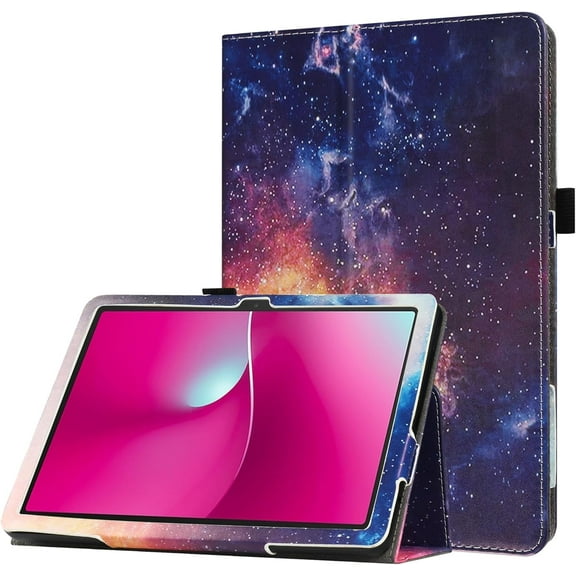 zukof Folio Stand Case for T-Mobile REVVL Tab 2 10.1 Inch Tablet 2025 - Lightweight Folding Slim PU Leather Protective Cover (Galaxy)