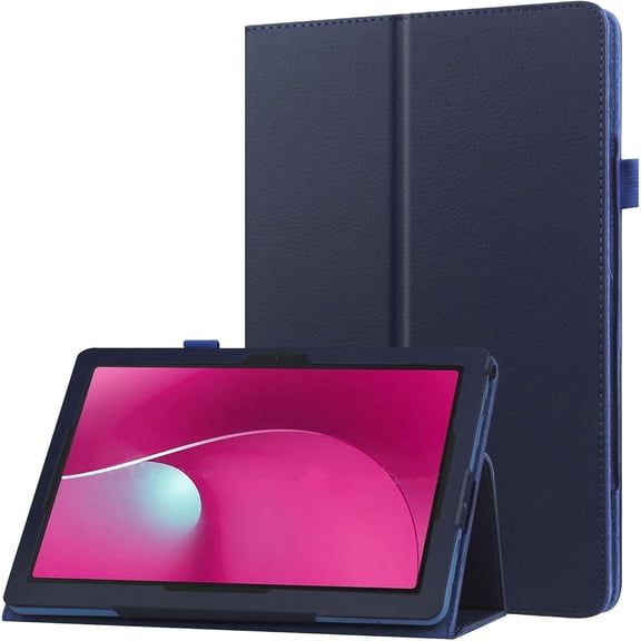 zukof Folio Stand Case for T-Mobile REVVL Tab 2 10.1 Inch Tablet 2025 - Lightweight Folding Slim PU Leather Protective Cover (Navy Blue)