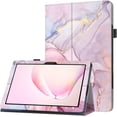 thumbnail image 1 of zukof Folio Stand Case for onn. 10.1" Tablet (2024 Model) - Lightweight Folding Slim PU Leather Protective Cover (Marble Pink), 1 of 5