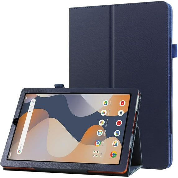 zukof Folio Stand Case for onn. 8" Tablet (2024 Model) - Lightweight Folding Slim PU Leather Protective Cover (Navy Blue)