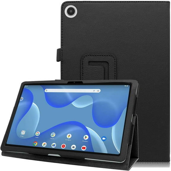 zukof Folio Stand Case for onn. 10.4" Tablet Pro (2023 Model 100110603) - Slim Magnetic PU Leather Protective Case Cover + 1 Random Color Stylus (Black)