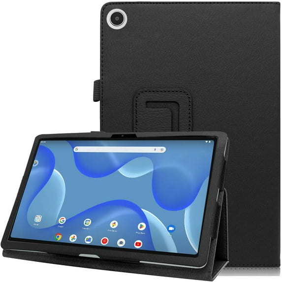 zukof Folio Stand Case for onn. 10.4" Tablet Pro (2023 Model 100110603) - Slim Magnetic PU Leather Protective Case Cover + 1 Random Color Stylus (Black)