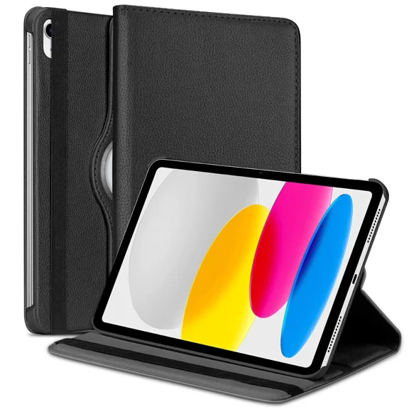 zukof Rotating Case for iPad 11th/10th Generation (11-inch 2025/10.9 inch 2022) - PU Leather Multi-Angle Viewing Rotating Stand Folding Folio Cover Case (Black)