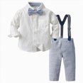 thumbnail image 1 of zuwimk Baby Boy Dress Clothes, Toddler Gentleman Outift for Boy, Winter Infant Wedding Suit, Fall Christening Clothing Set(18-24 Months,Blue), 1 of 8