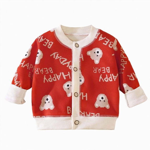 zuwimk Baby Clothes Toddler Girls Cardigans Hollow out Knitted Sweater Button down Open Front Outwear(4-5 Years,Red)