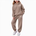 thumbnail image 1 of zuwimk Baby Girl Fall Winter Outfit Infant Letter Print Long Sleeve Sweatshirt and Jogger Pants Girl Clothes(Coffee,2-3 Years), 1 of 6