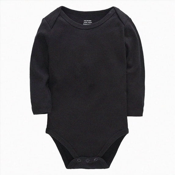 zuwimk Baby Girls Boys Bodysuit Super Soft Cotton Romper Snaps, breathable, one-piece, long & short sleeve, easy-diaper-change(3-6 Months,Black)