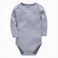 thumbnail image 1 of zuwimk Baby Girls Boys Bodysuit Super Soft Cotton Romper Snaps, breathable, one-piece, long & short sleeve, easy-diaper-change(9-12 Months,Grey), 1 of 7