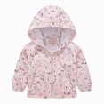 thumbnail image 1 of zuwimk Baby Windbreaker Jacket Toddler Kids Boys Girls Windproof Jacket Trendy Cute Cartoon Flowers Car Pattern Hooded Coat Rain Coat(10-12 Years,Pink), 1 of 4